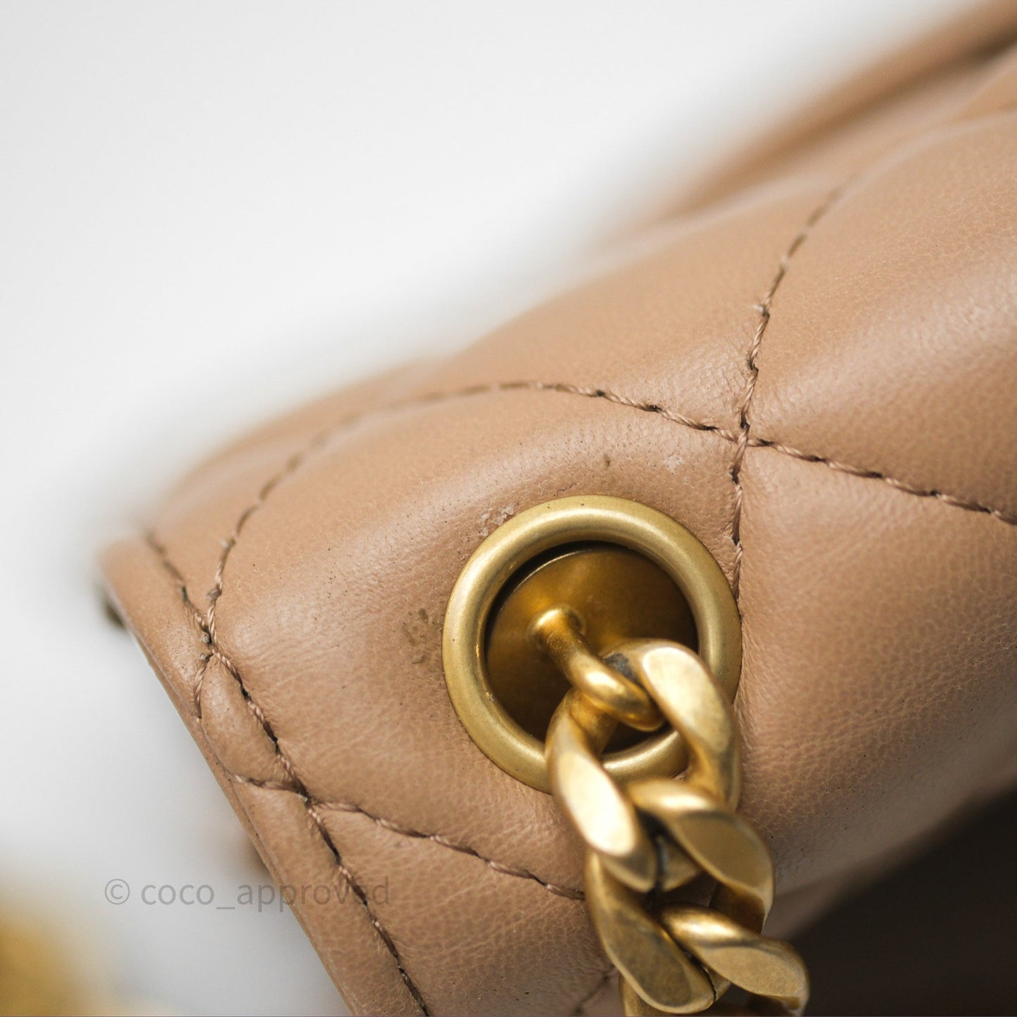 Chanel All Slide Wallet on Chain WOC Adjustable Chain Quilted Beige Lambskin
