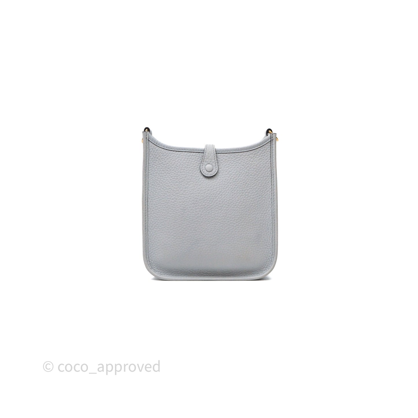 Hermès Mini Evelyne 16  Bleu Pale 08 Clemence Gold Hardware