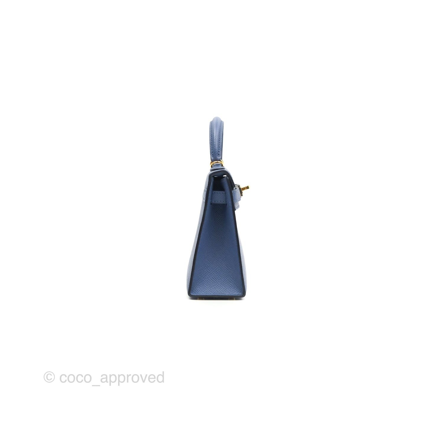 Hermès Mini Kelly II Bleu Brighton Epsom Gold Hardware