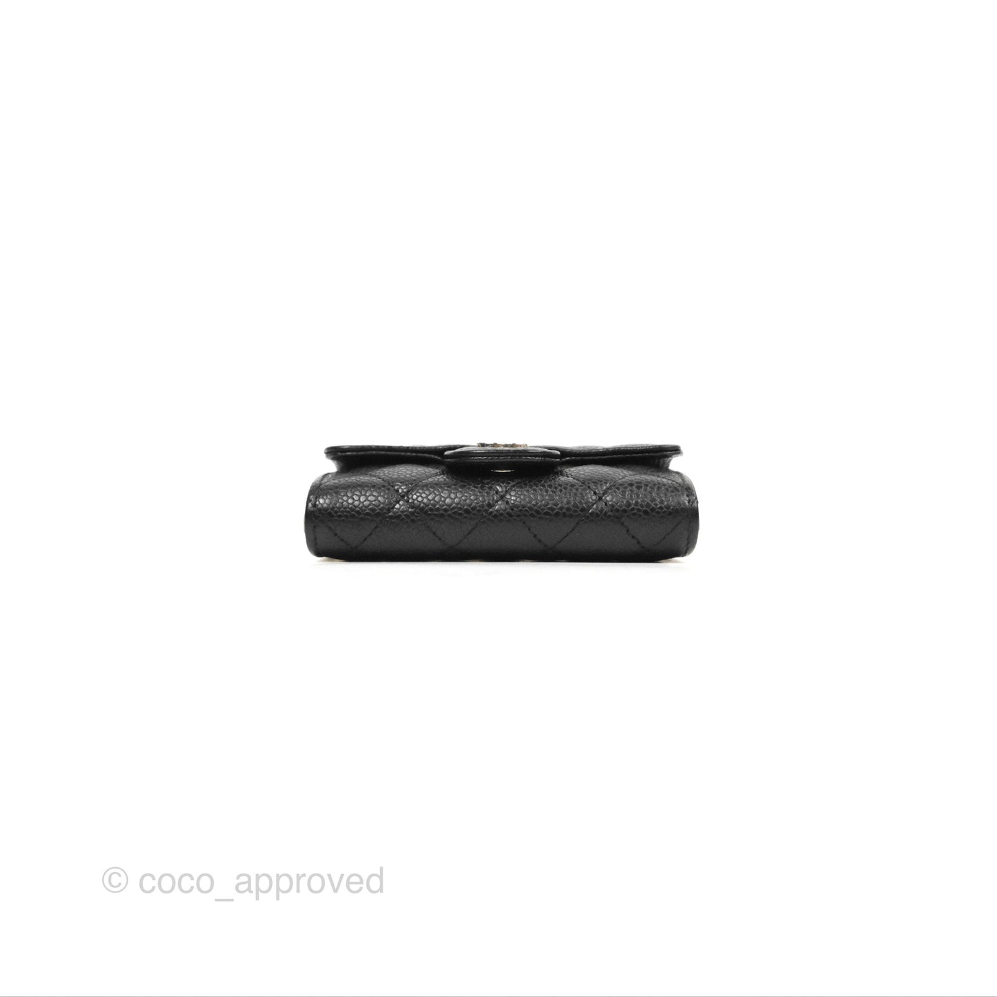Chanel Classic Flap Card Holder Black Caviar Silver Hardware