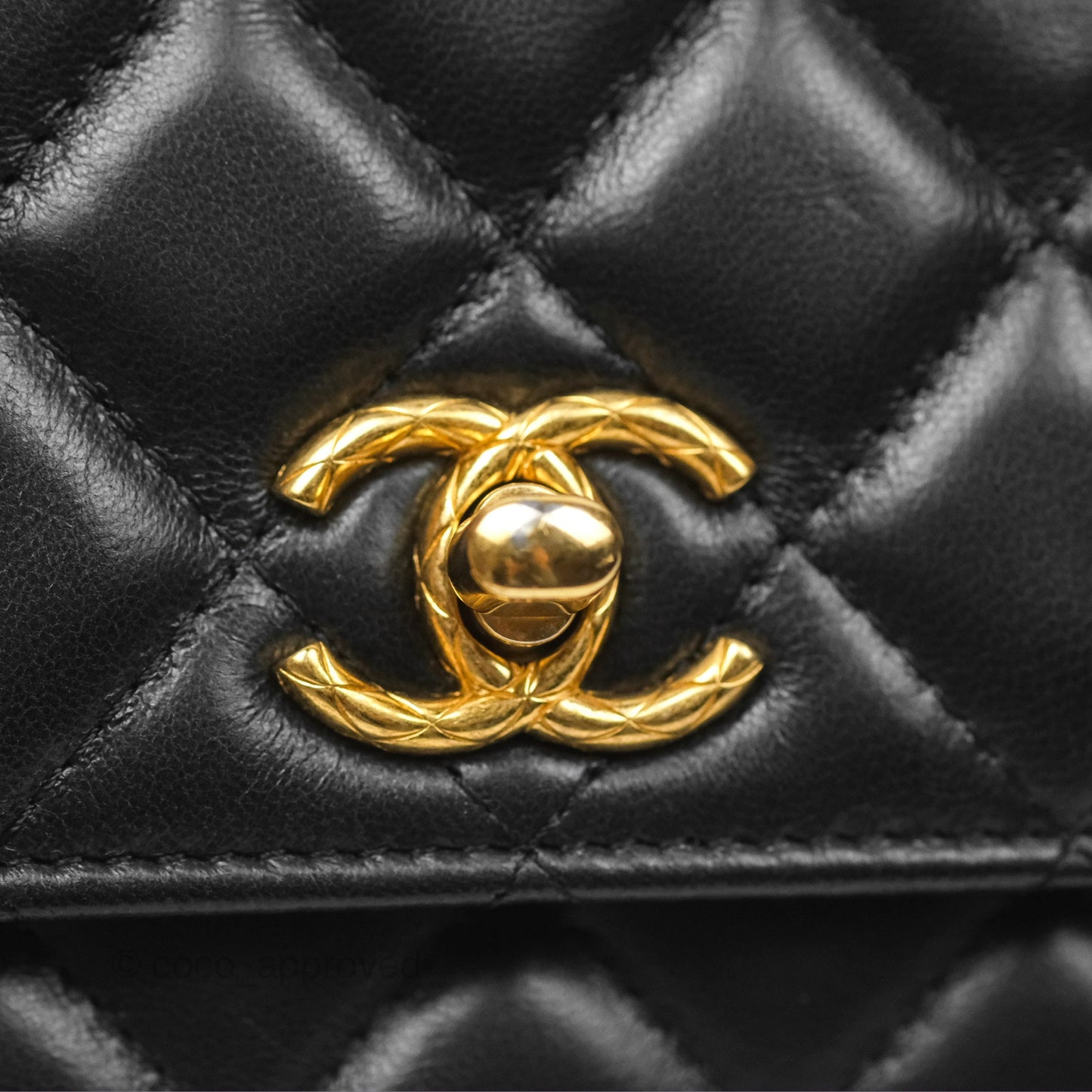 Chanel All Slide Wallet on Chain WOC Adjustable Chain Quilted Black Lambskin 22K
