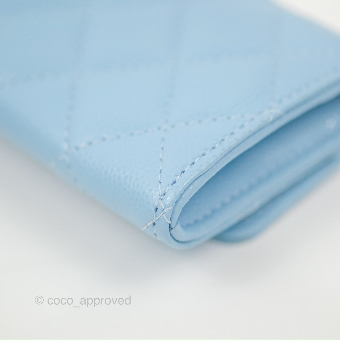 Chanel Crystal CC Quilted Flap Card Holder Blue Caviar