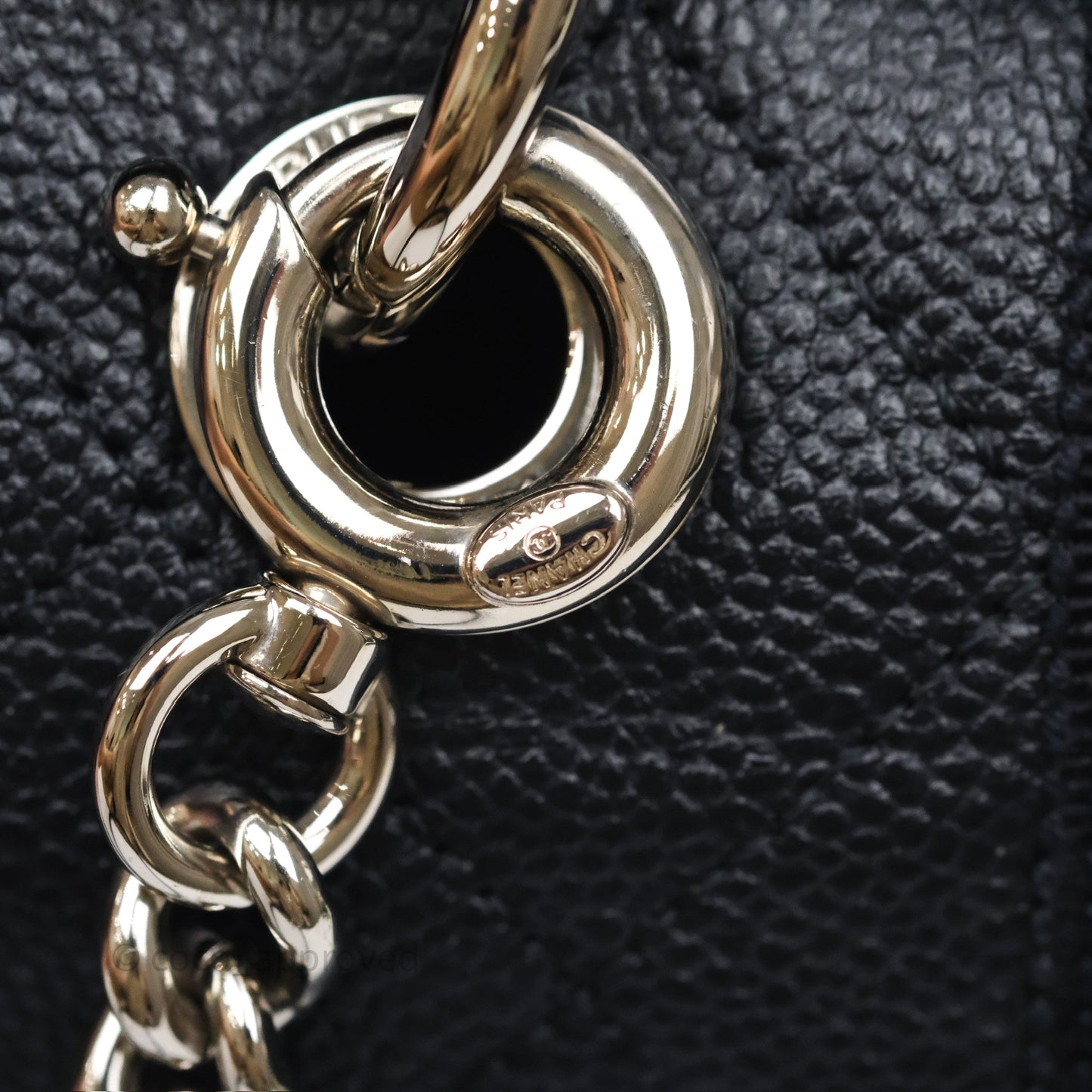 Chanel Top Handle Flap Bag Dark Navy Caviar Silver Hardware