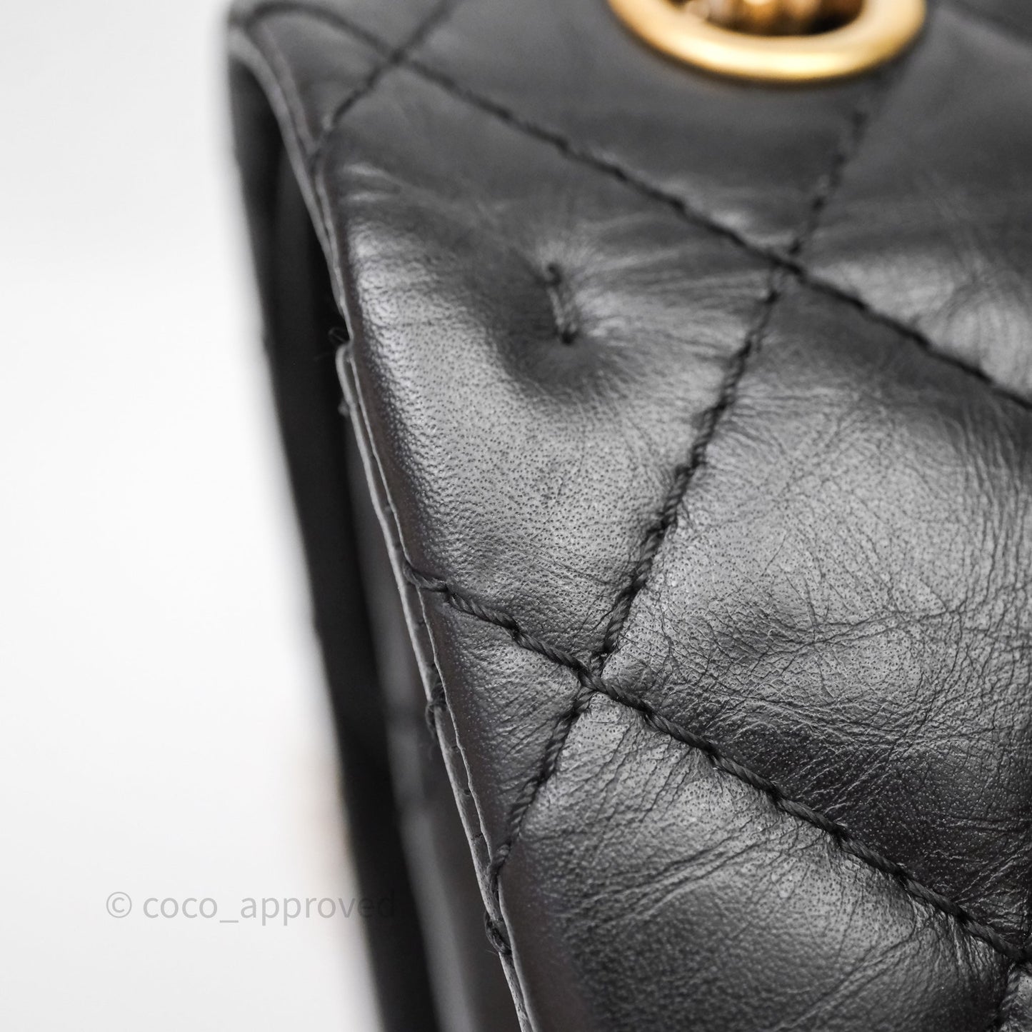 Chanel Quilted Reissue 226 Aged Calfskin Black Aged Gold Hardware