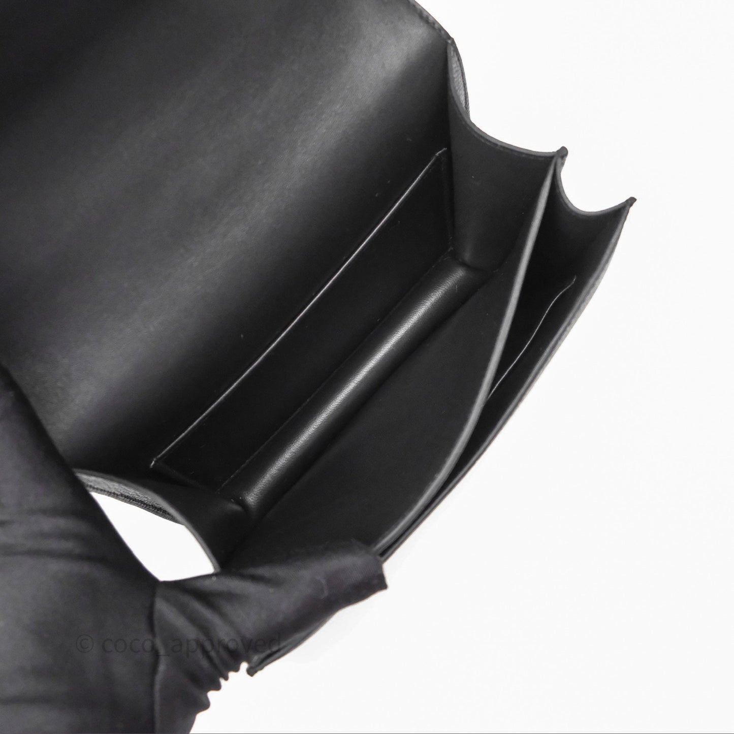 Hermès Constance Mini 18cm Mirror Noir 89 Epsom Palladium Hardware