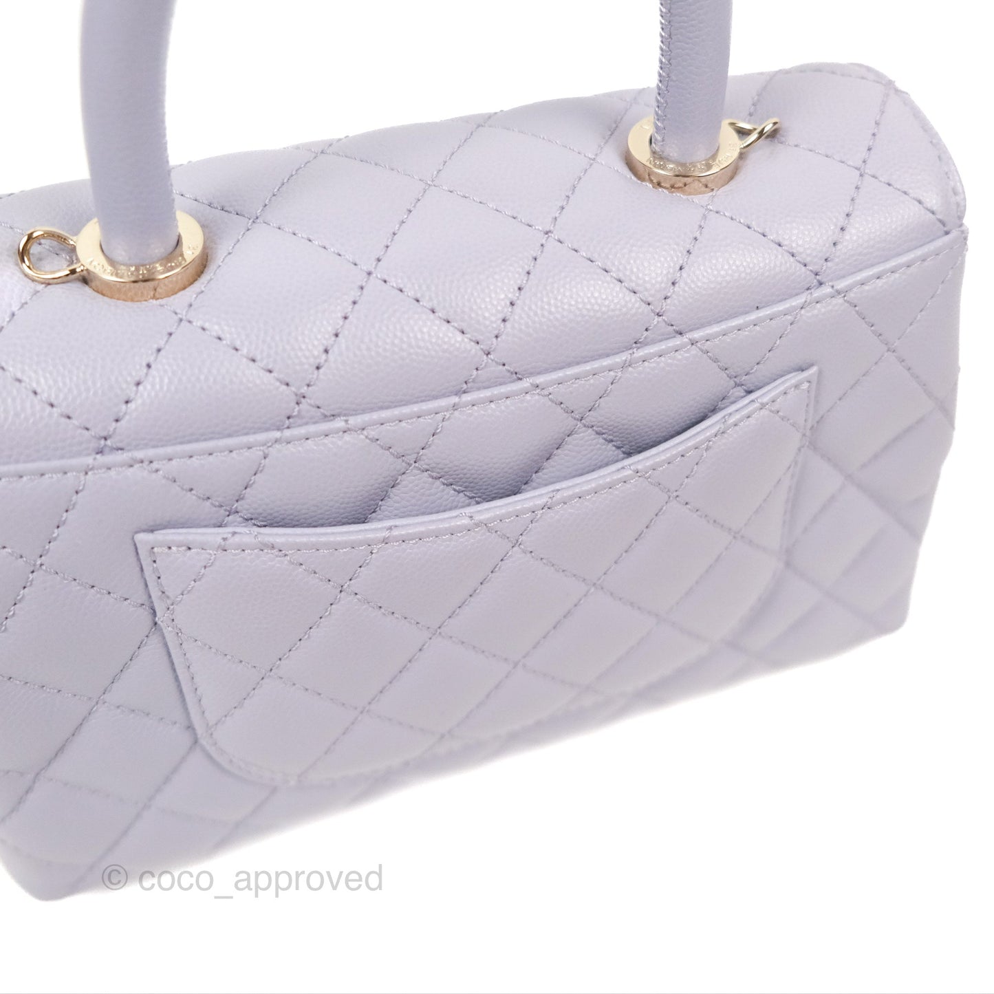 Chanel Small Coco Handle Quilted Lilac Caviar Gold Hardware