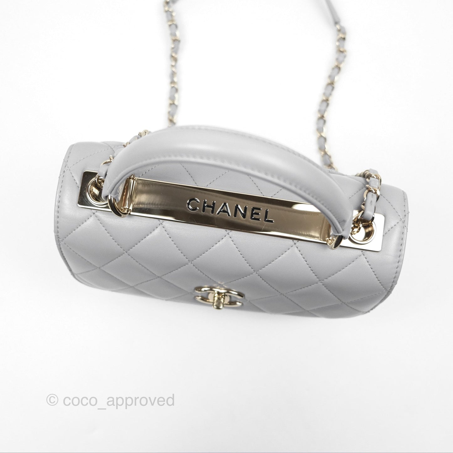 Chanel Small Trendy CC Grey Lambskin Gold Hardware