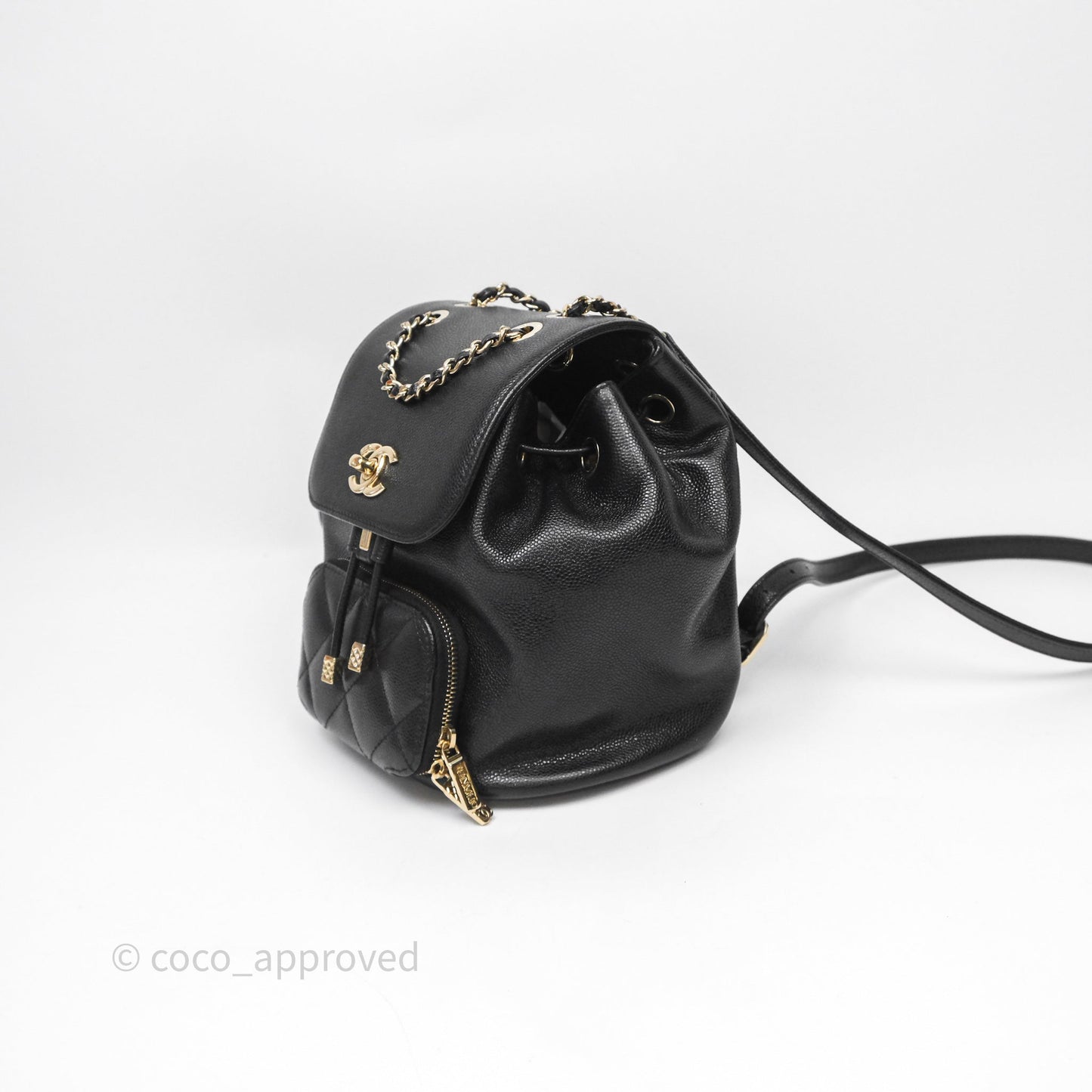 Chanel Quilted Mini Business Affinity Backpack Black Caviar Gold Hardware