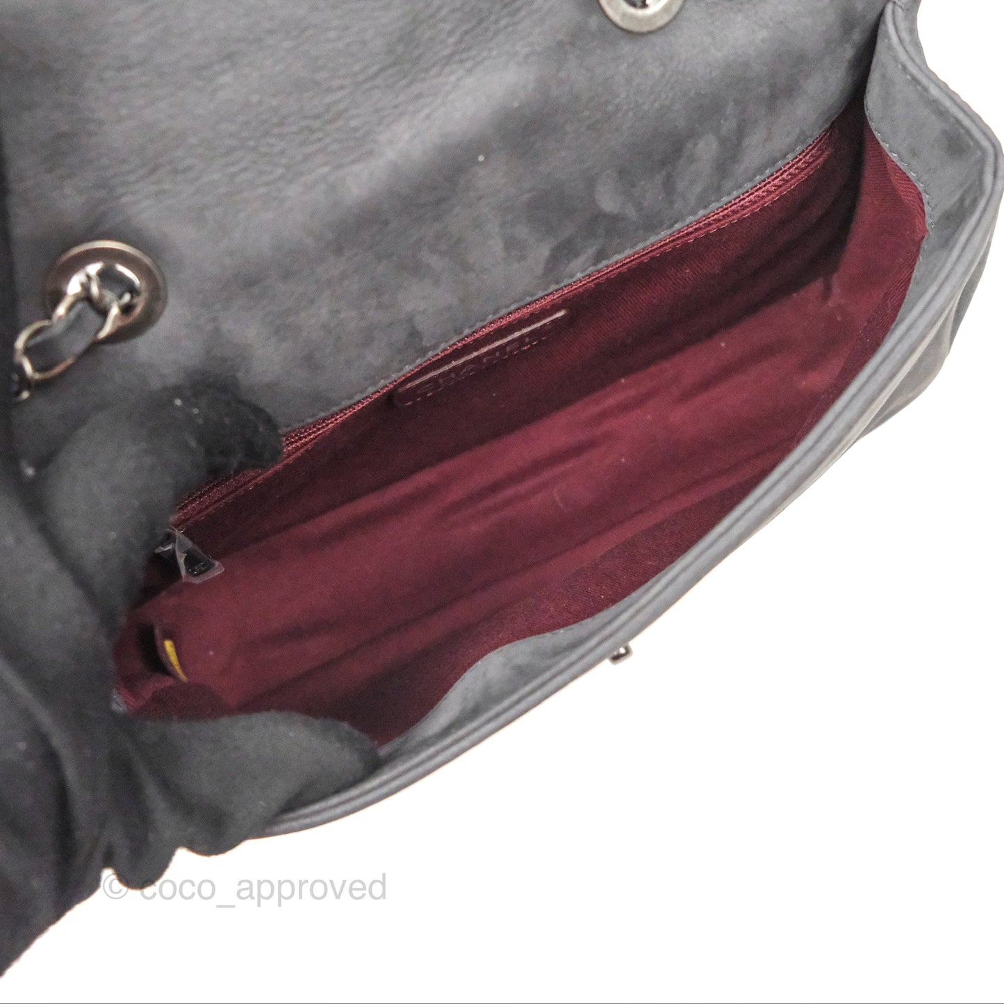 Chanel New Chic Flap Dark Grey Calfskin Ruthenium Hardware