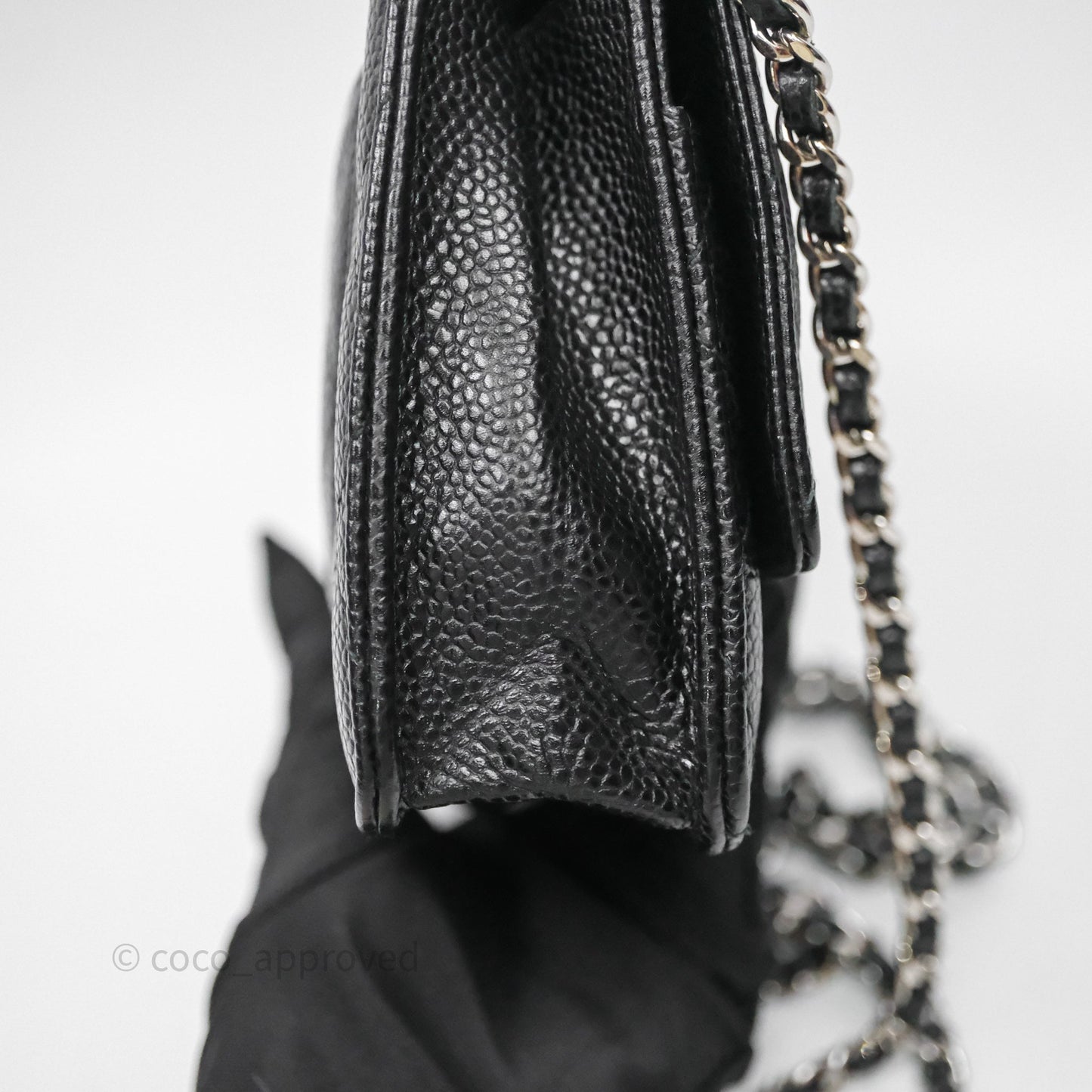 Chanel Quilted Classic WOC Black Caviar Silver Hardware