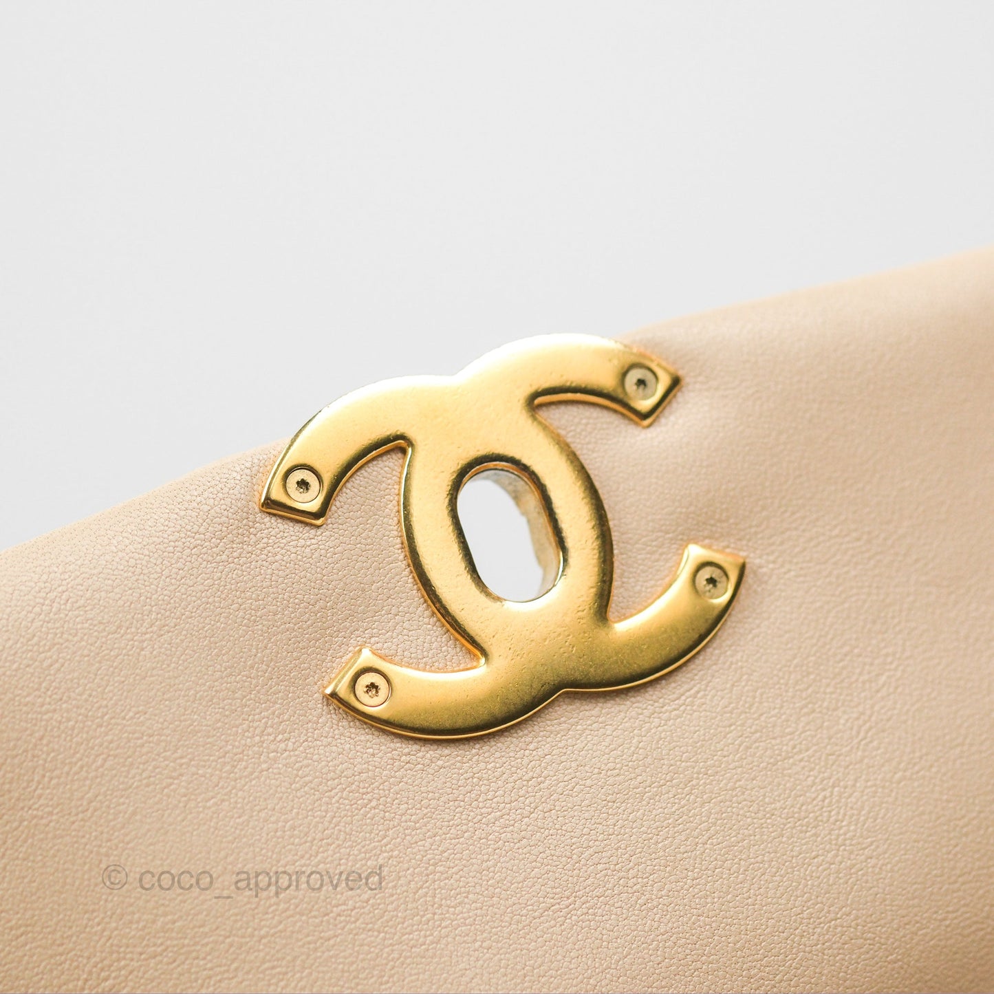 Chanel 19 Small Beige Goatskin Mixed Hardware