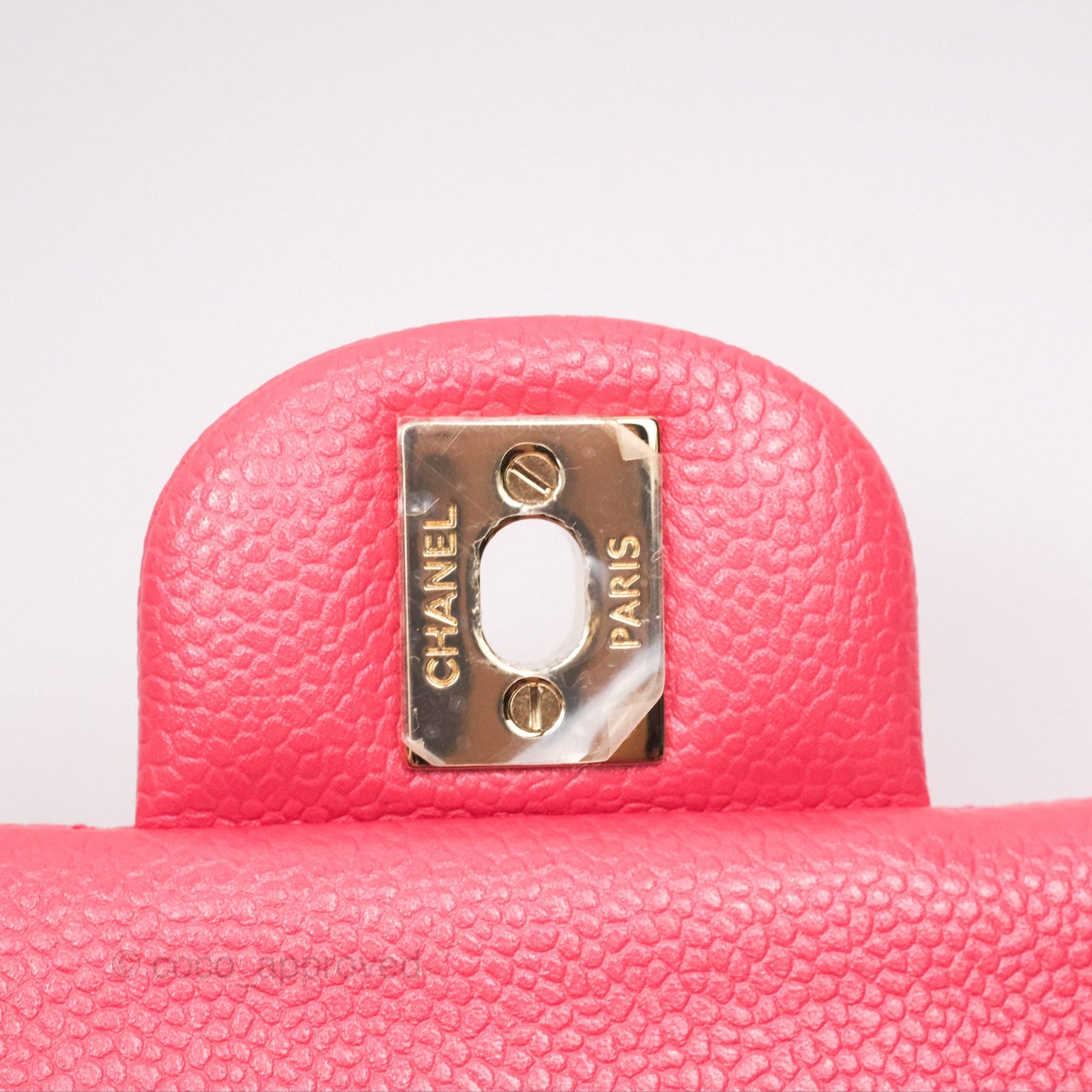 Chanel Medium Classic Flap Quilted Iridescent Pink Caviar Gold Hardware 18S