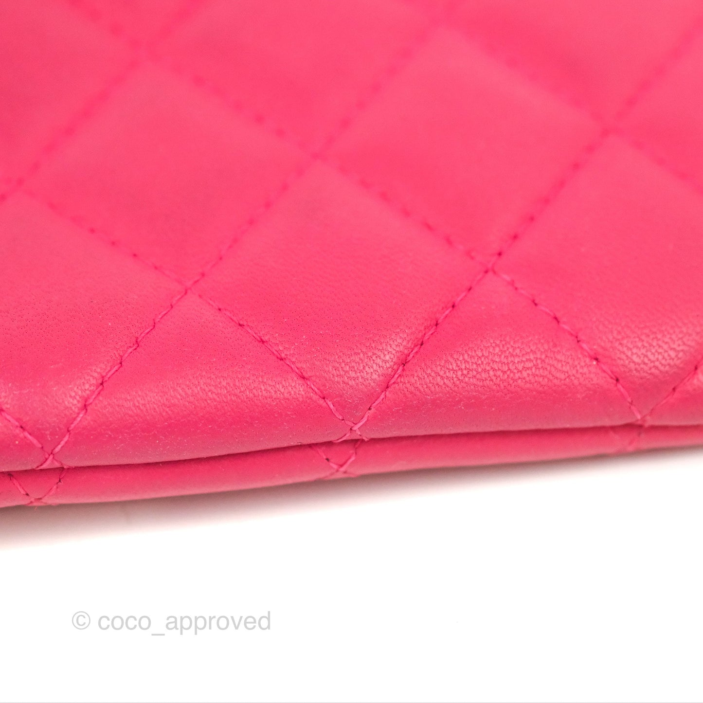 Chanel Quilted Mini O Case Pink Lambskin Silver Hardware