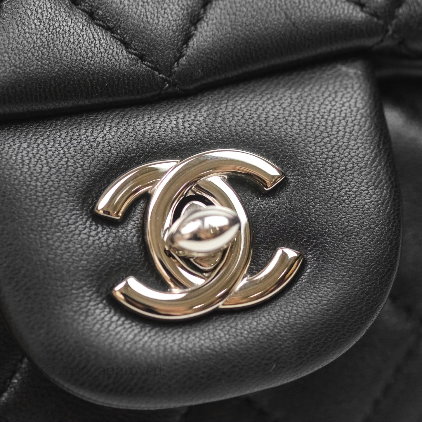 Chanel Mini Quilted Double Pouch Bag Lambskin Sliver Hardware