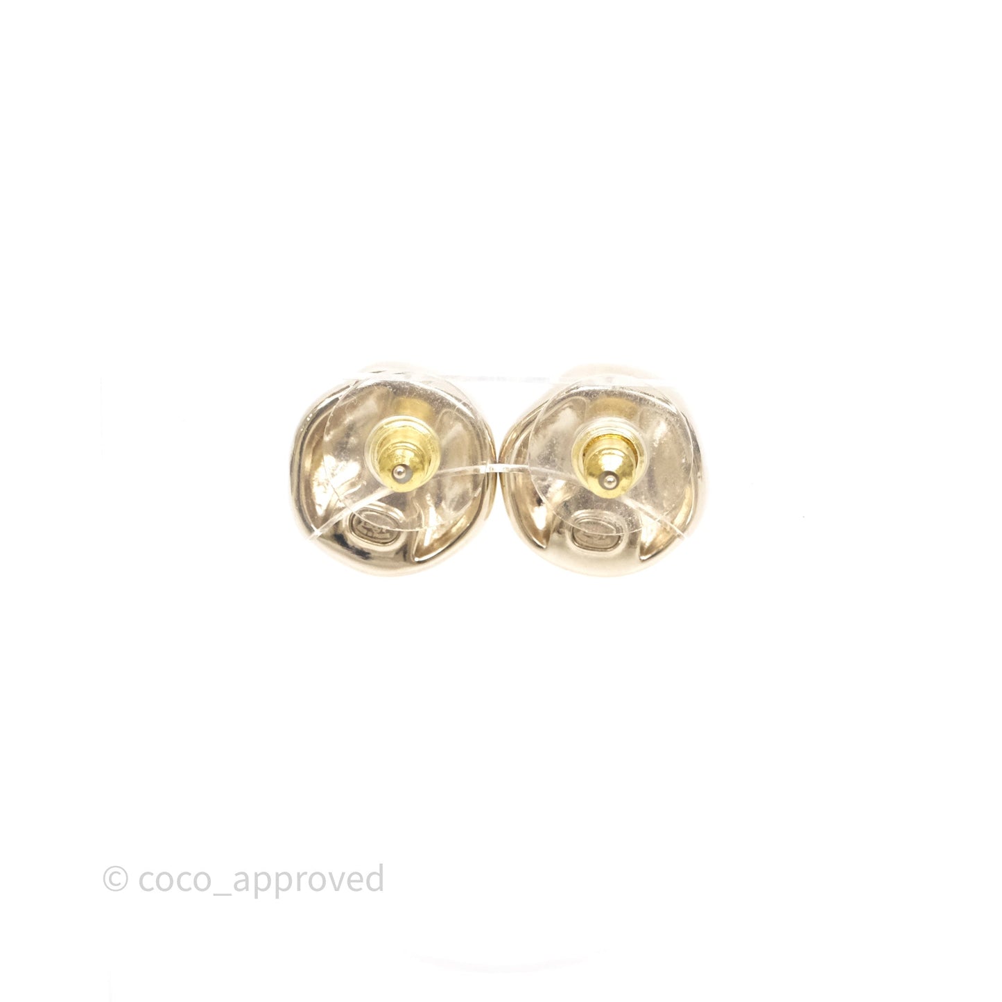 Chanel CC Sphere Earrings Gold Tone 25K