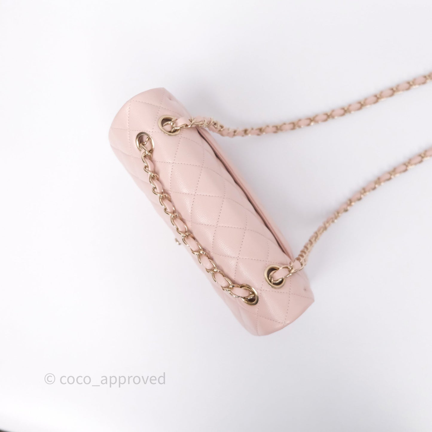 Chanel Small Classic Flap Quilted Light Pink Caviar Gold Hardware