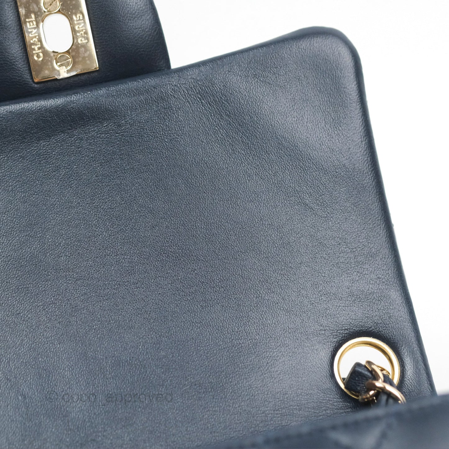 Chanel Mini Square Quilted Navy Lambskin Gold Hardware