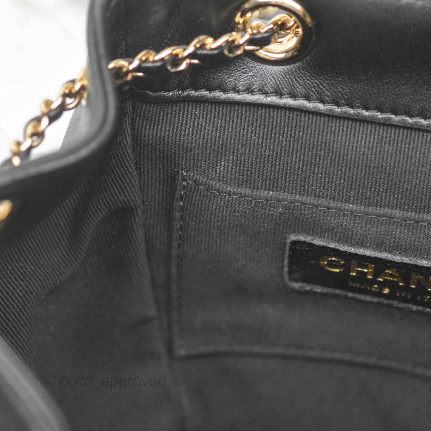 Chanel Quilted Small Duma Drawstring Backpack Black Lambskin