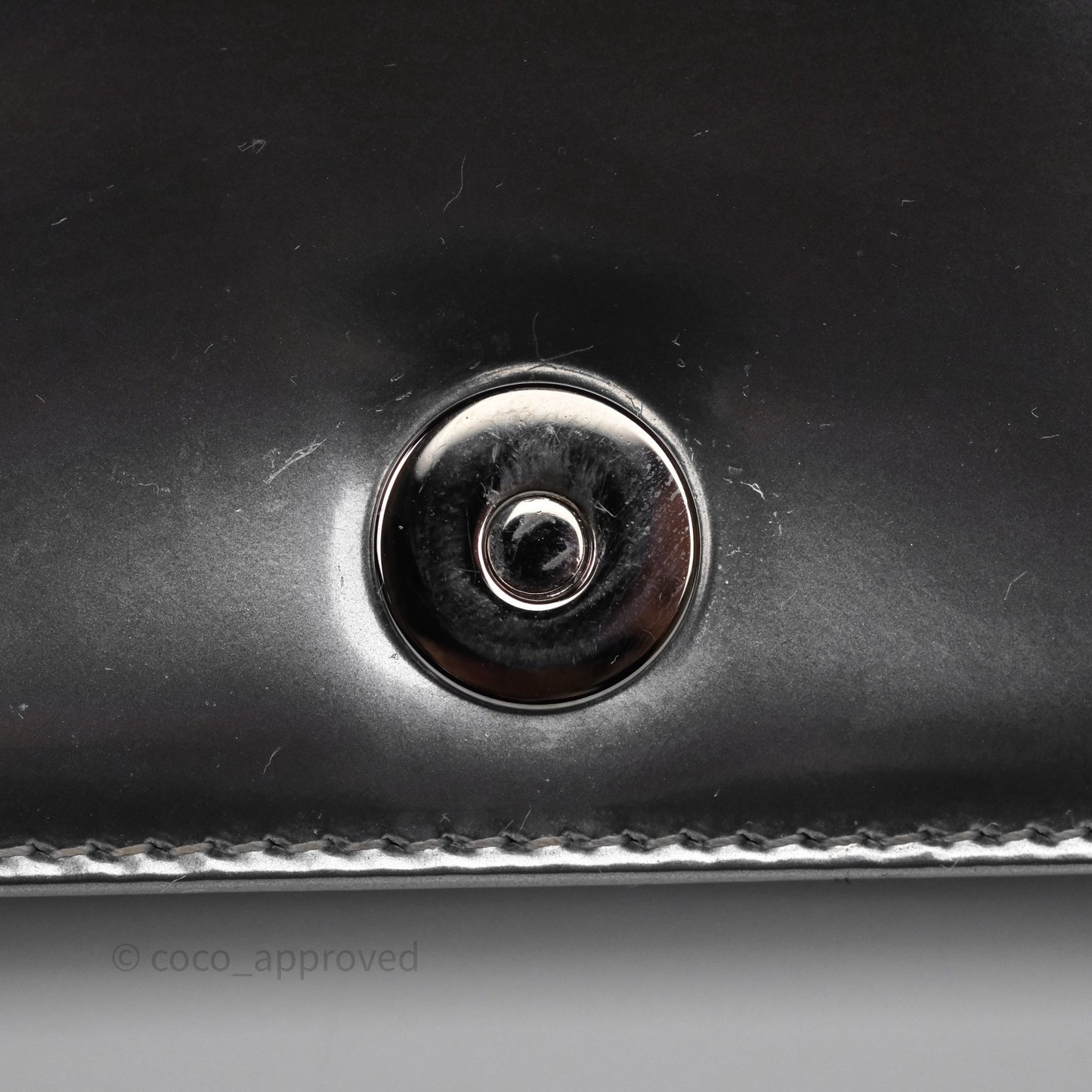 Christian Dior Diorama Wallet on Chain Metallic Silver
