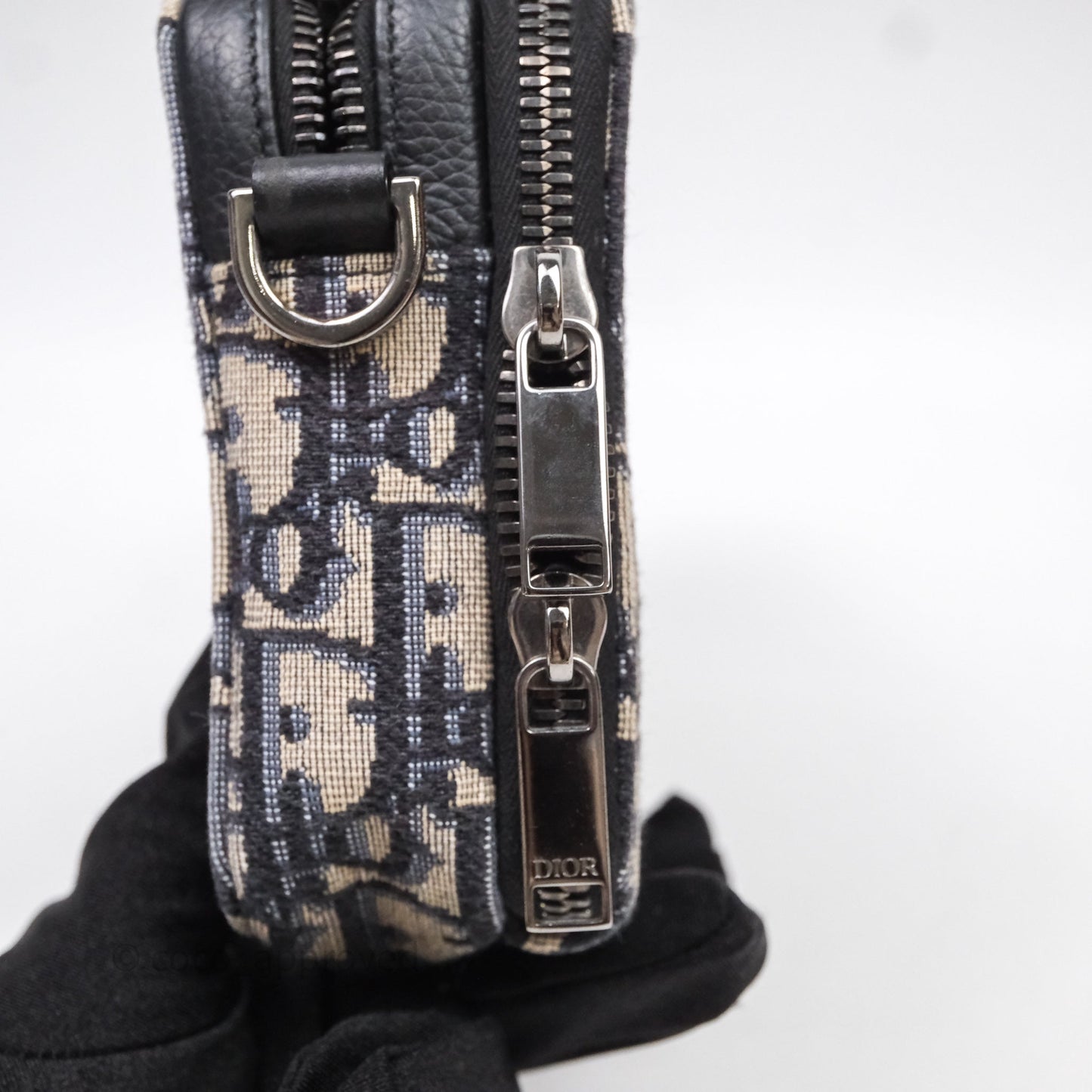 Dior Men's Crossbody Pouch Bag Blue Oblique Canvas