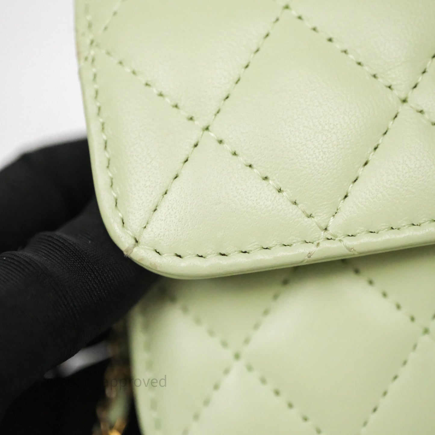 Chanel Pearl Crush Mini Clutch Belt Bag Green Lambskin Aged Gold Hardware