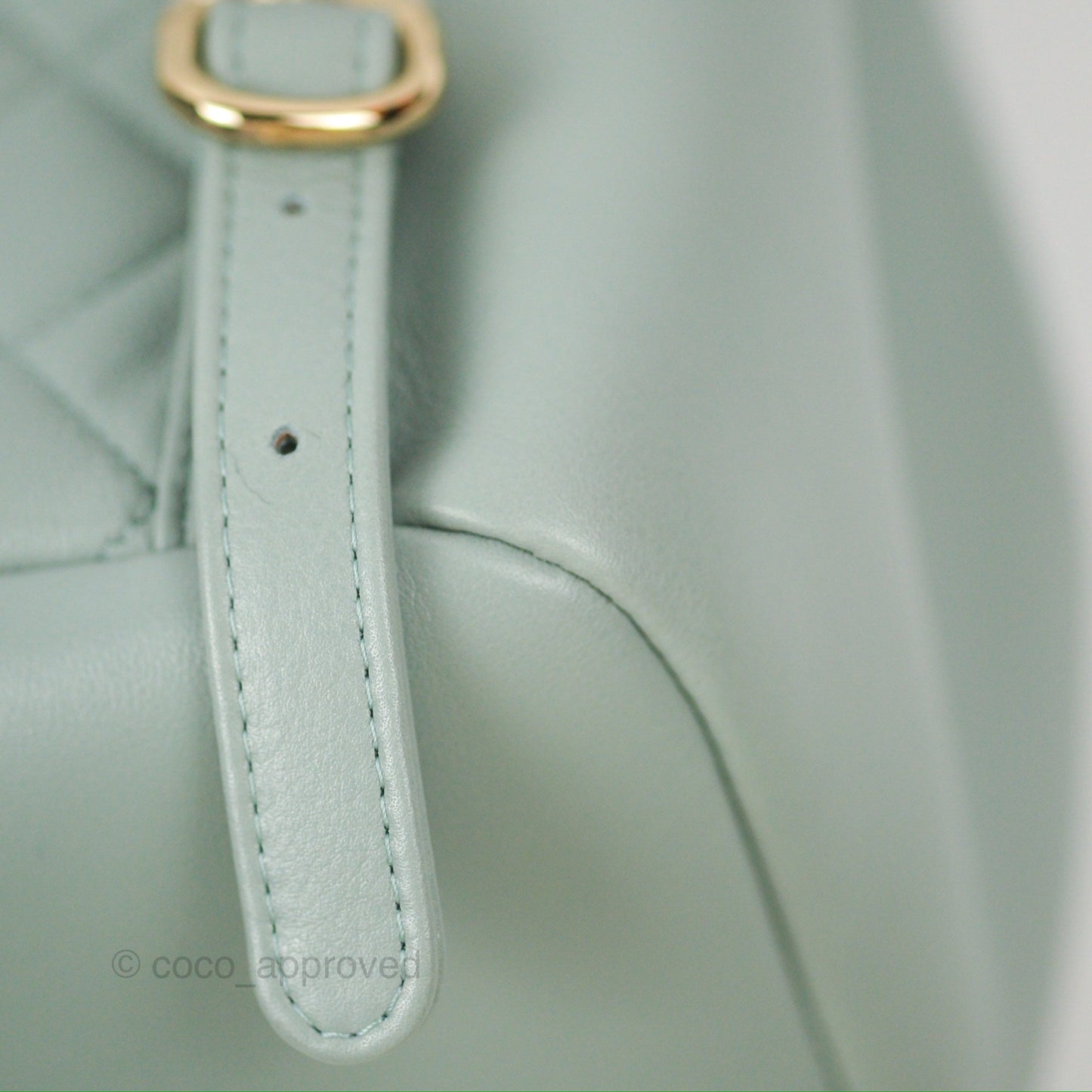 Chanel Quilted Large Duma Drawstring Backpack Tiffany Green Lambskin 23C