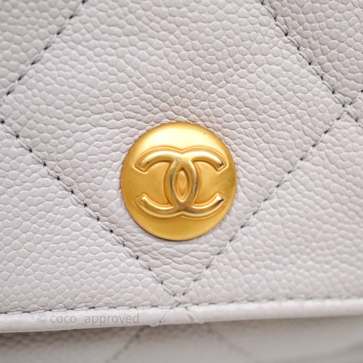Chanel Double Pocket Hobo Bag Grey Caviar Aged Gold Hardware