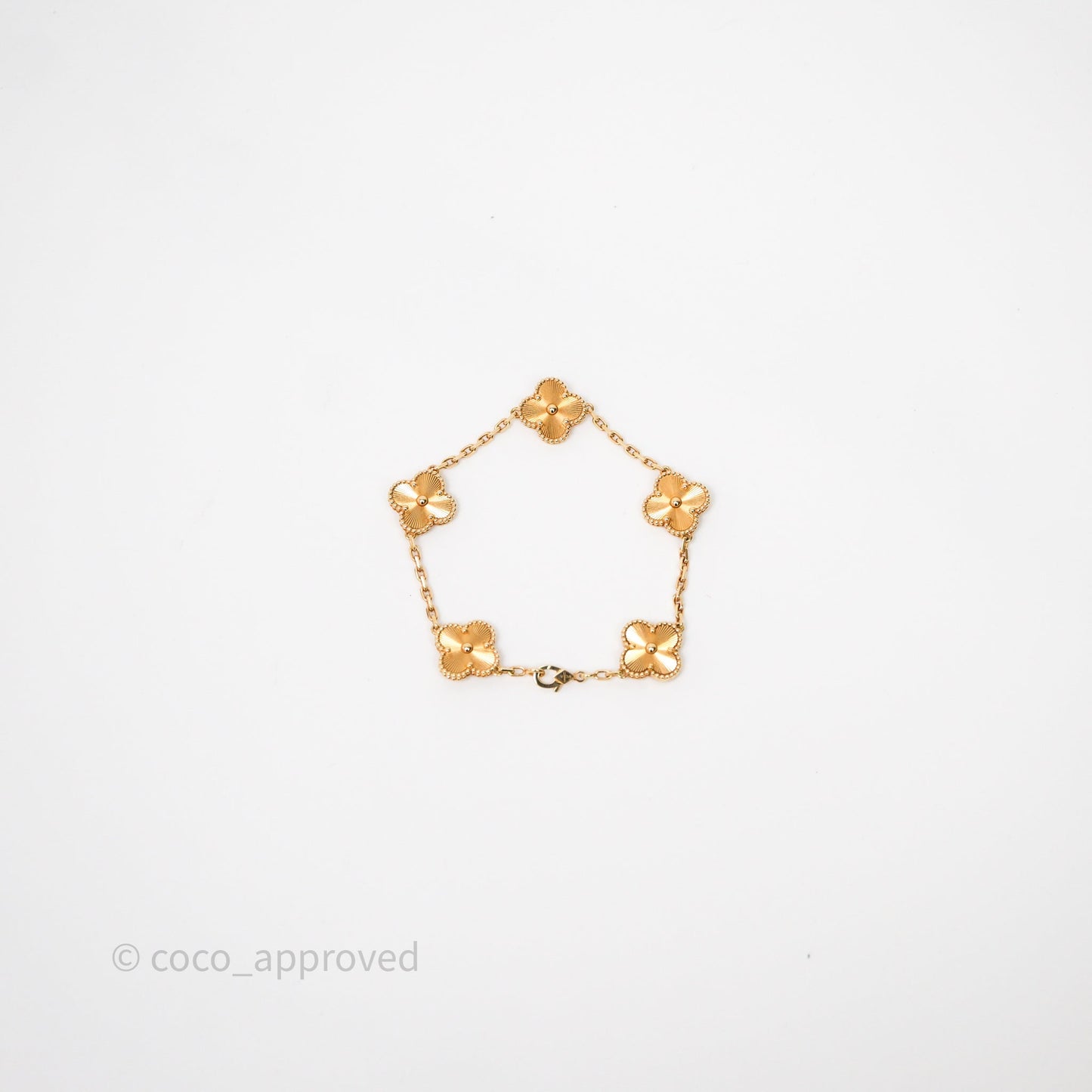 Van Cleef & Arpels Vintage Alhambra 5 Motifs Yellow Gold Bracelet