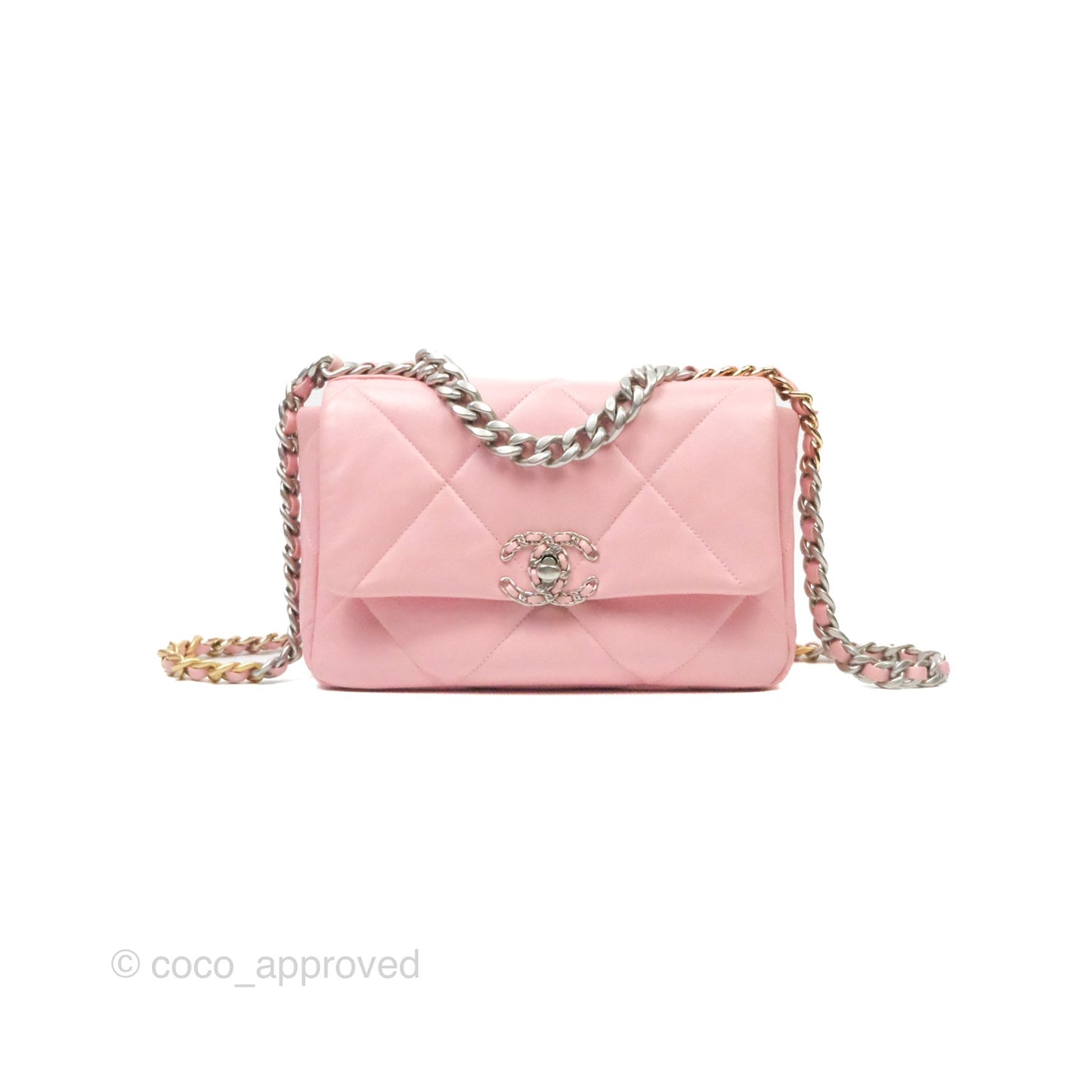 Chanel 19 Small Pink Lambskin Mixed Hardware