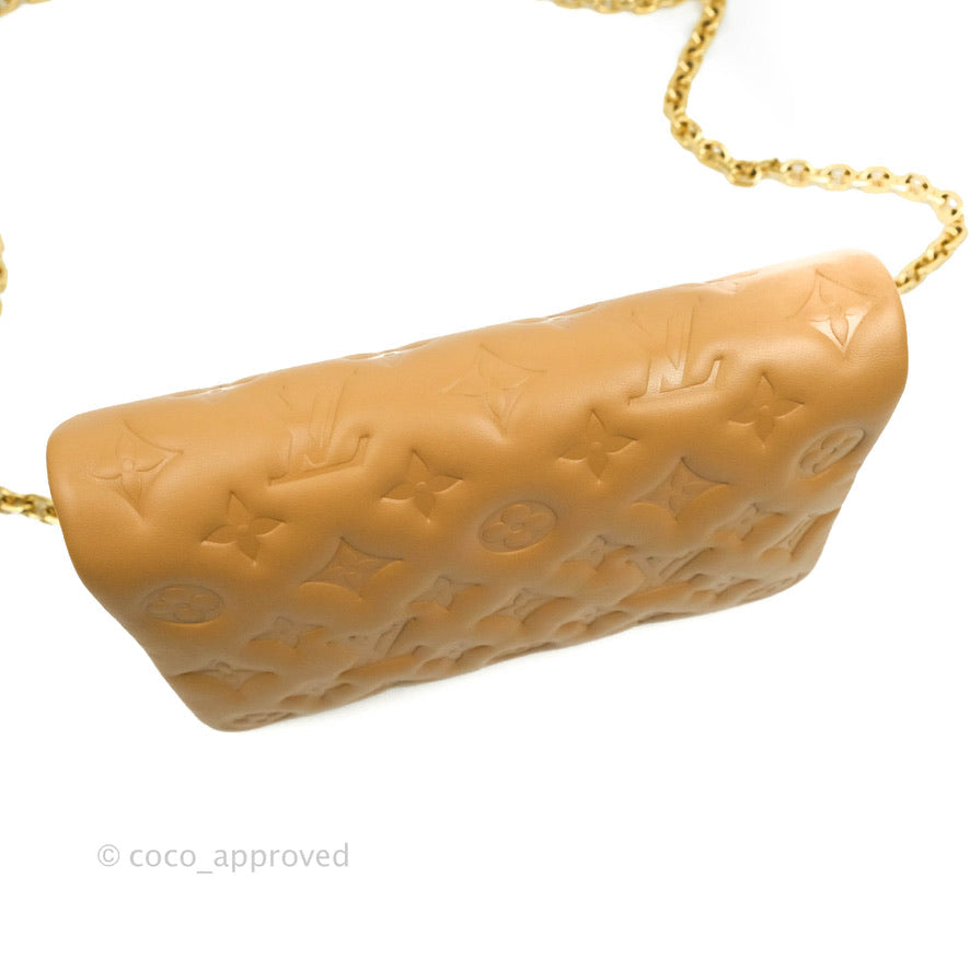 Louis Vuitton Pochette Coussin Monogram Caramel Beige Gold Hardware