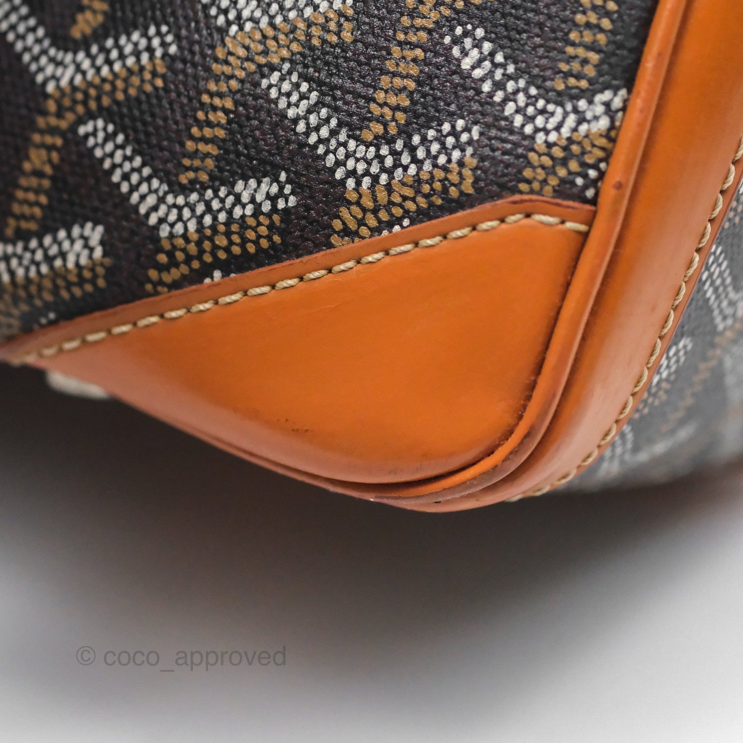 Goyard Saint Martin Bag Goyardine Canvas Black/ Tan