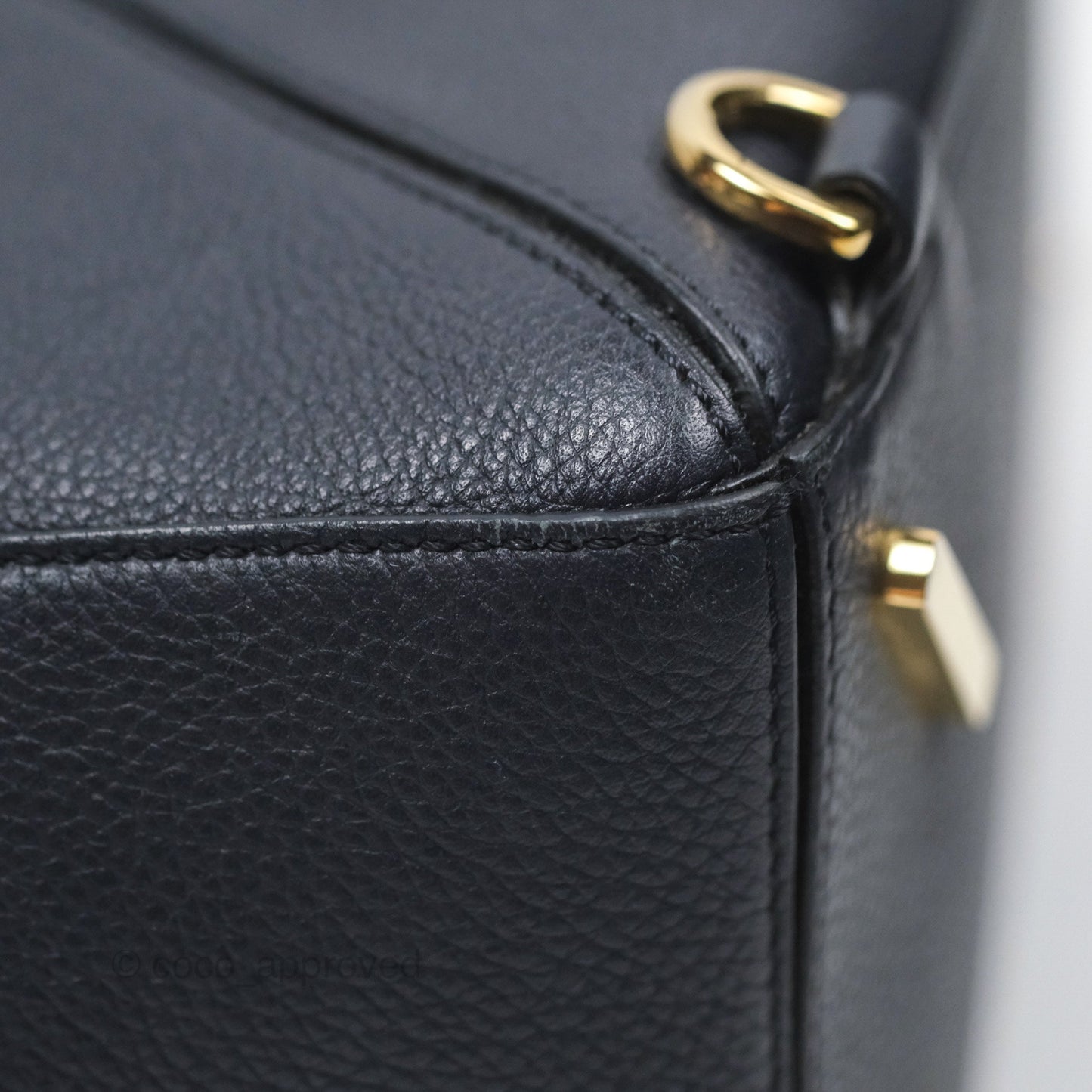 Loewe Medium Puzzle Bag Navy Calfskin Gold Hardware