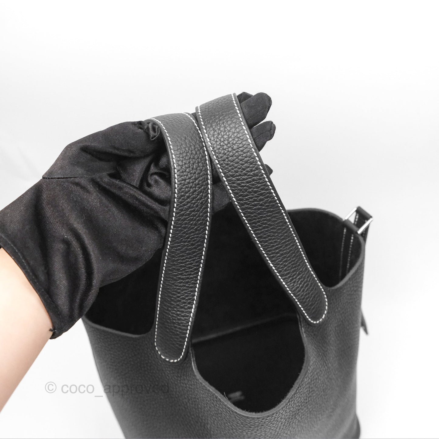 Hermès Picotin 22 Stitch Black Clemence Palladium Hardware
