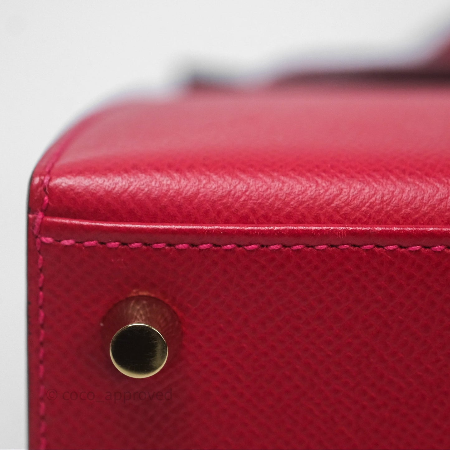 Hermès Sellier Kelly 25 Rouge Casaque Q5 Epsom Gold Hardware