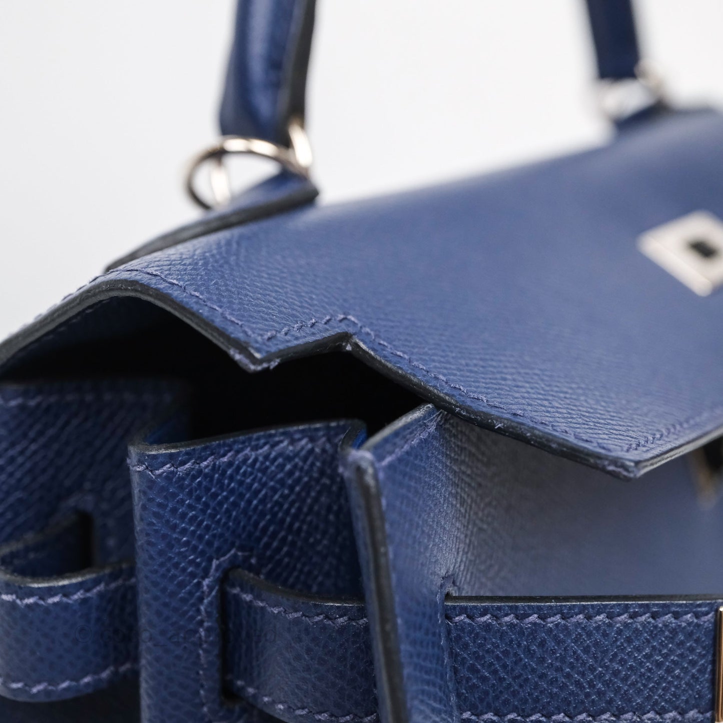 Hermes Kelly 32 Bleu Saphir 73 Epsom Palladium Hardware