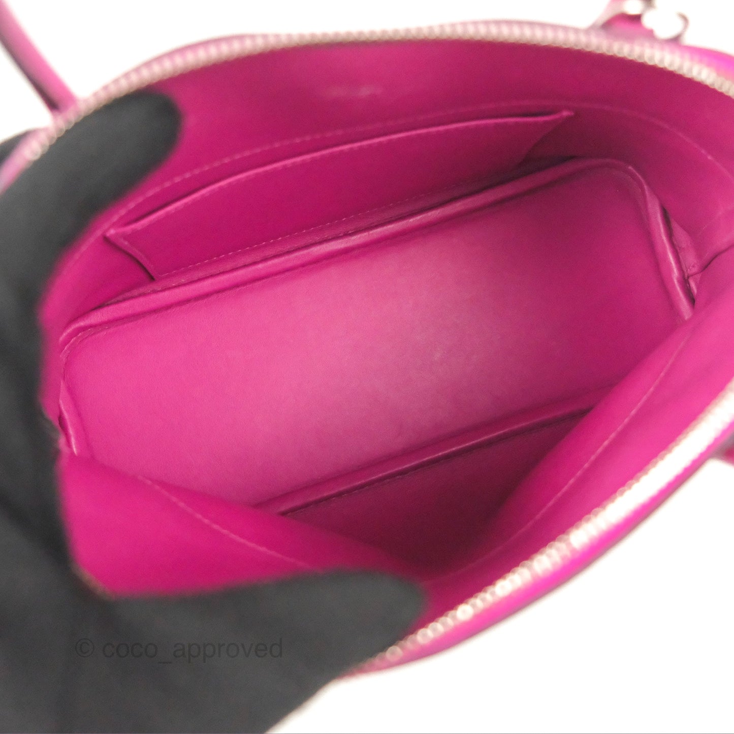 Hermès Bolide 27 Rose Pourpre Swift Palladium Hardware