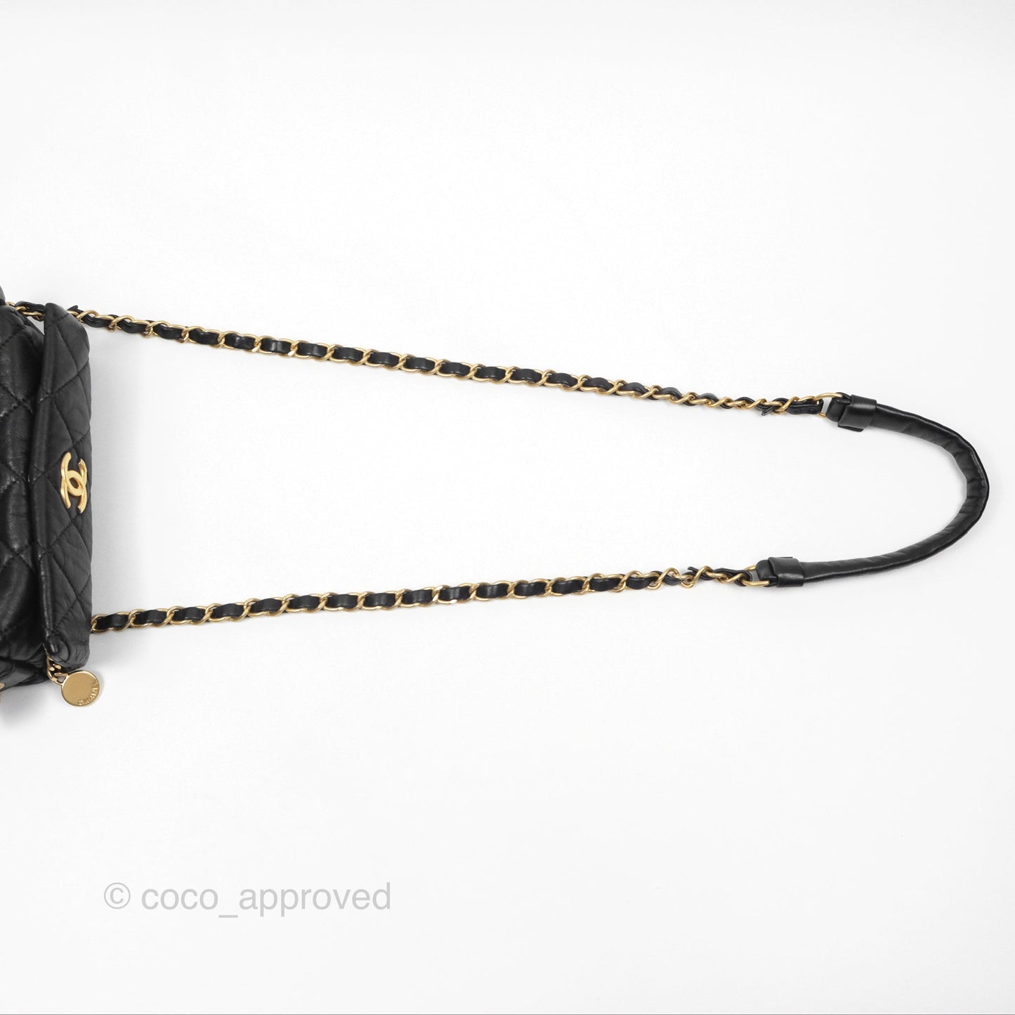 Chanel Small Hobo Bag Crumpled Black Lambskin Aged Gold Hardware 21S
