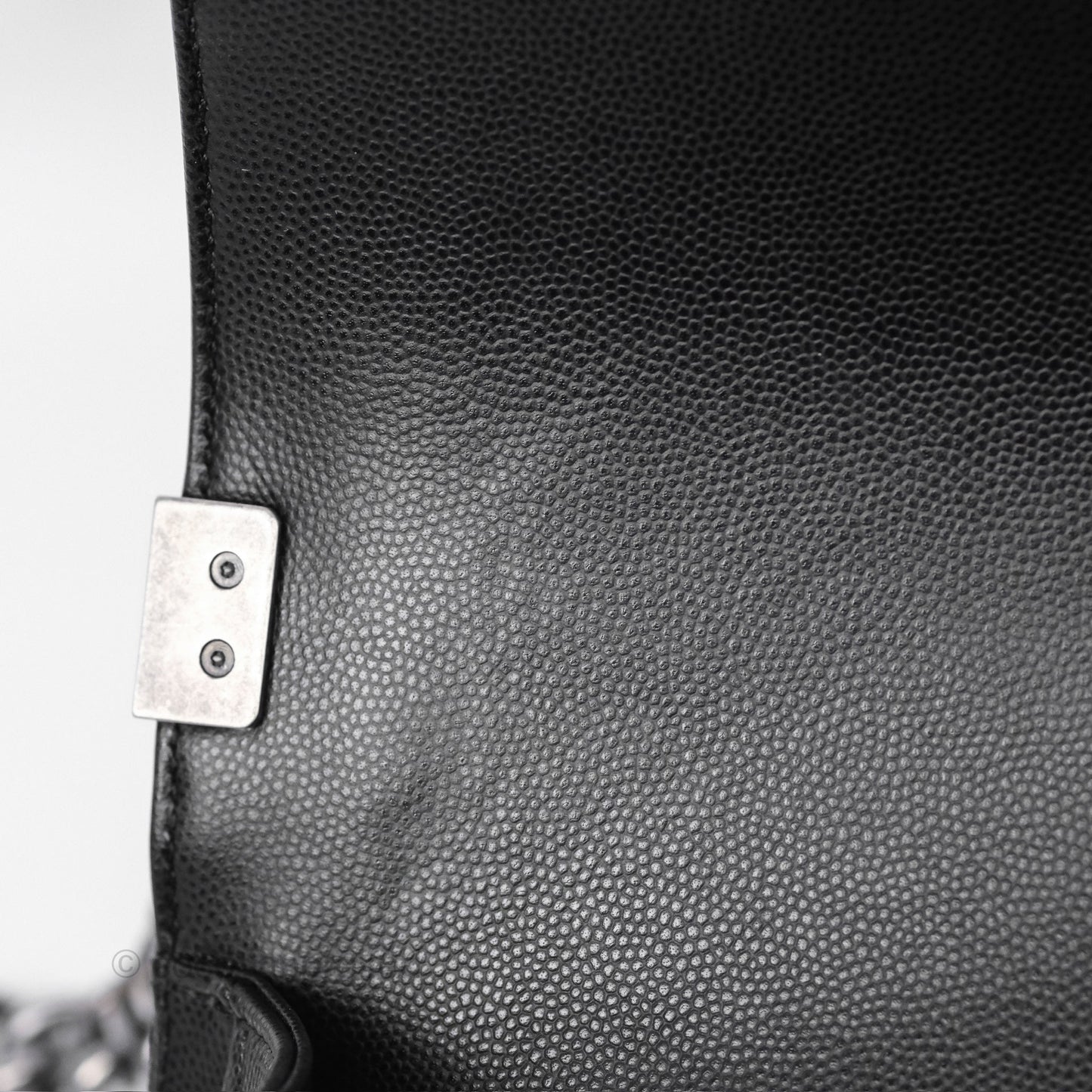 Chanel Medium Boy Quilted Black Caviar Ruthenium Hardware