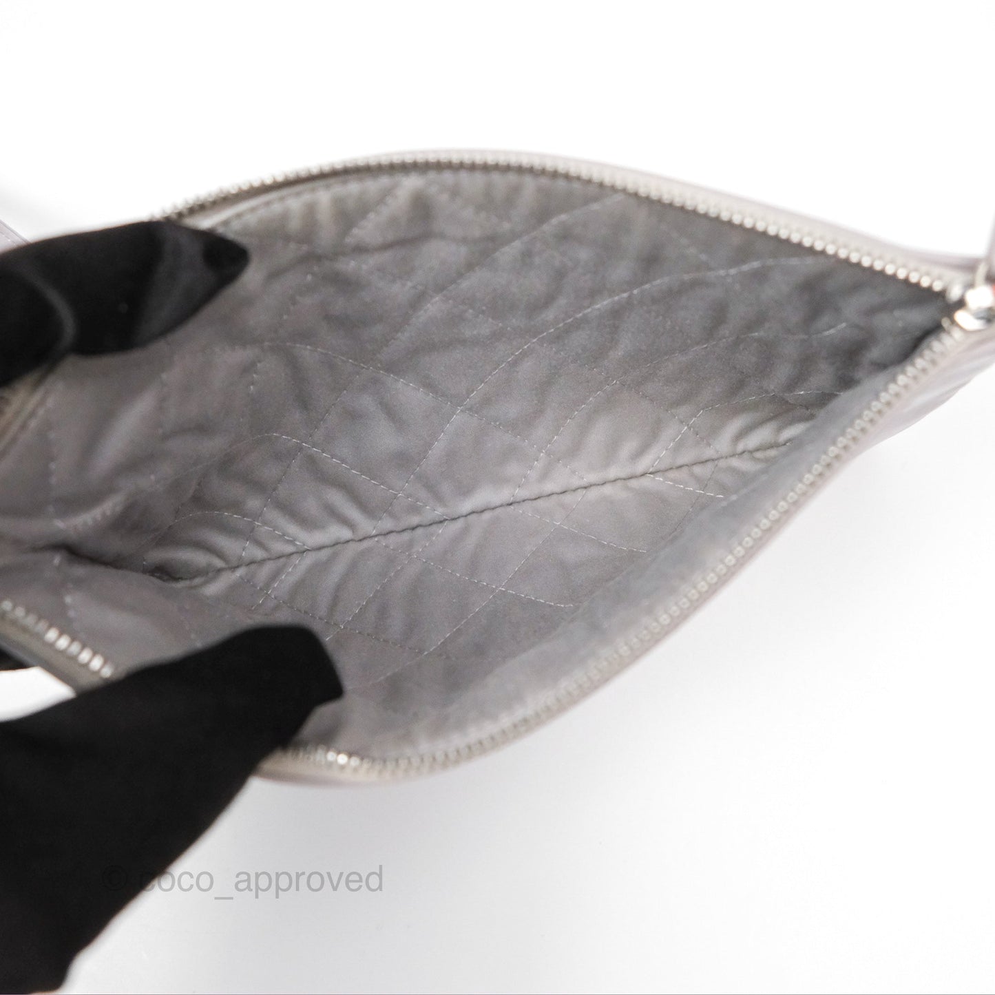 Chanel 22 Small Grey Aged Calfskin Matte Silver Hardware