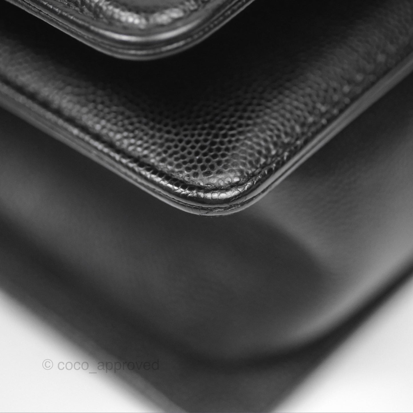Chanel Medium Boy Quilted Black Caviar Ruthenium Hardware