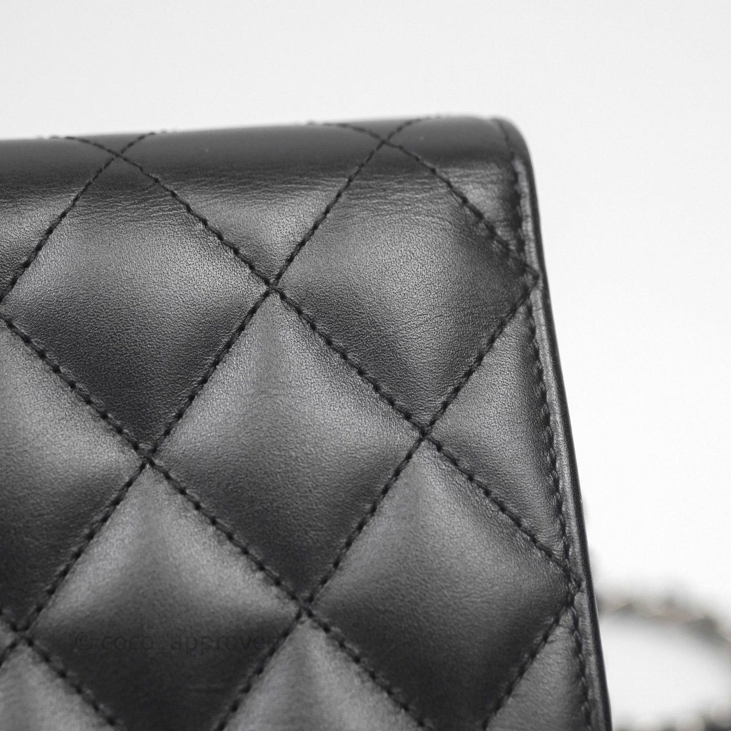 Chanel Quilted Cambon Wallet on Chain WOC Black Calfskin Silver Hardware