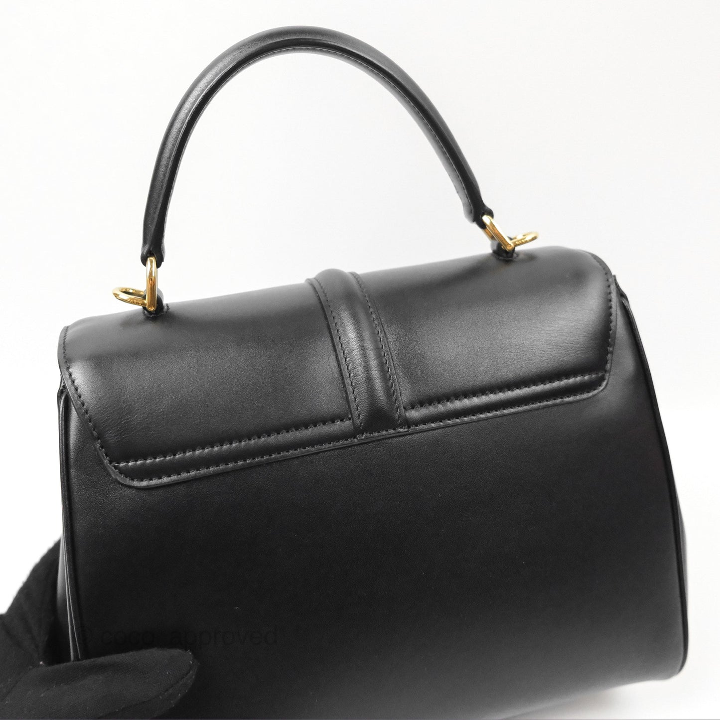 Celine Small 16 Bag Black Satinated Calfskin
