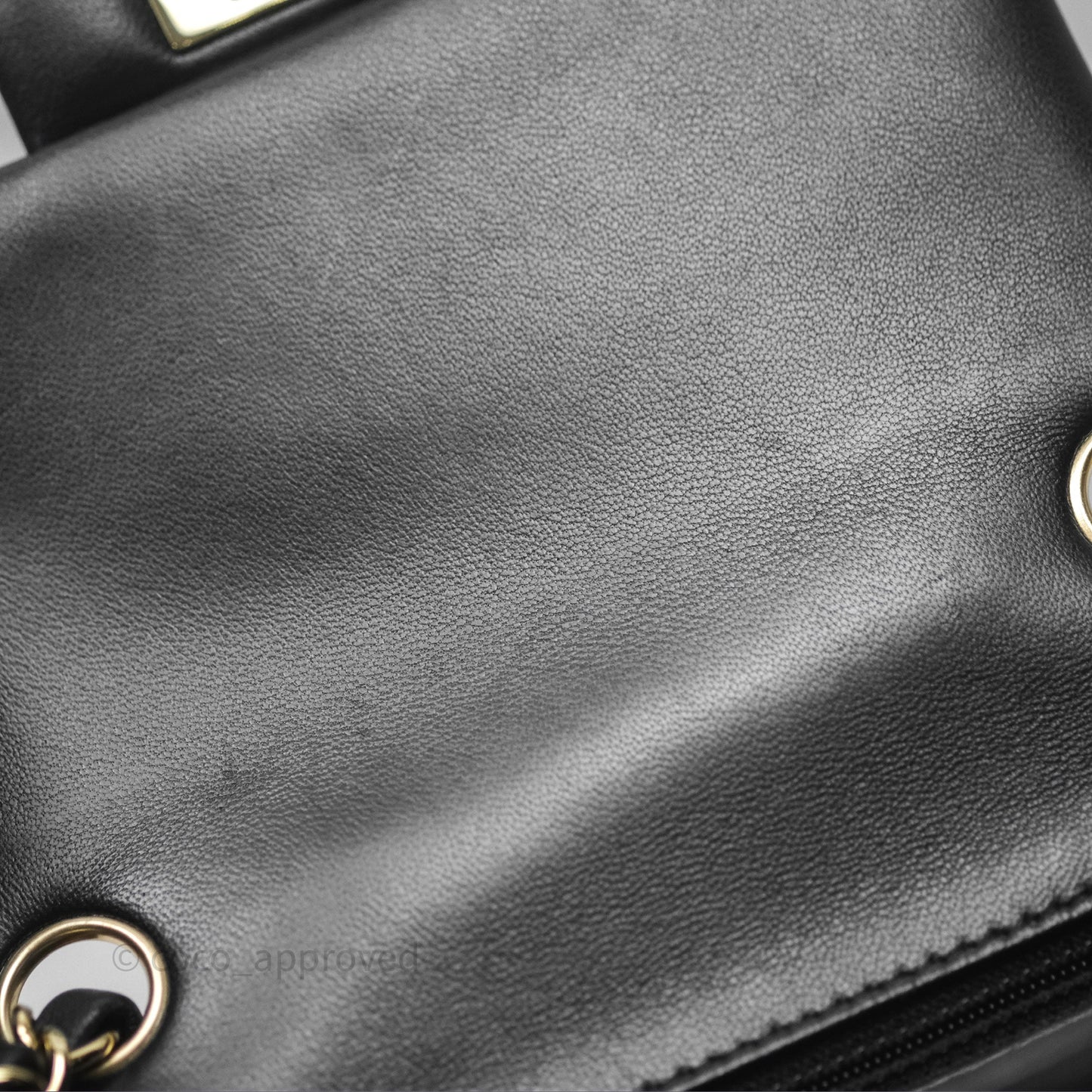 Chanel Mini Square Flap Quilted Black Lambskin Gold Hardware