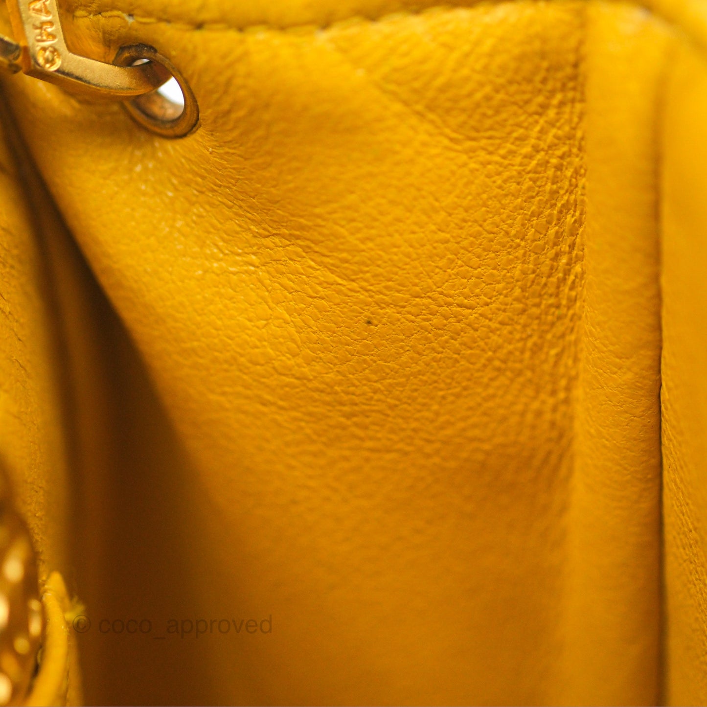 Chanel Vintage Small Classic Diana Flap Bag Yellow Linen Fabric 24K Gold Hardware
