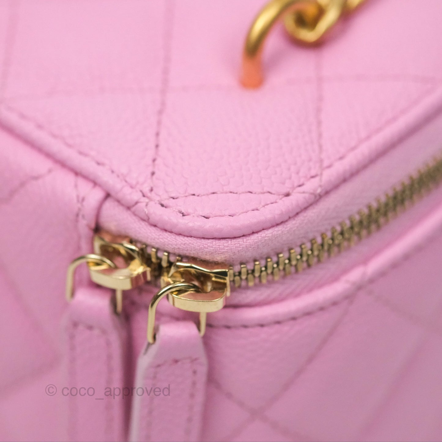 Chanel Vanity Heart Crush Adjustable Chain Pink Caviar Aged Gold Hardware