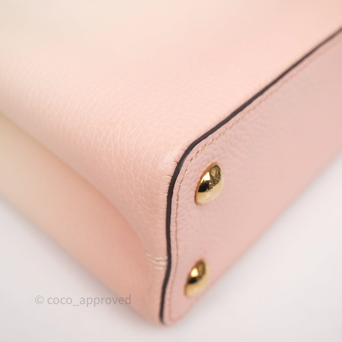 Louis Vuitton Capucines BB Creme Rose Jade Taurillon Leather Gold Hardware