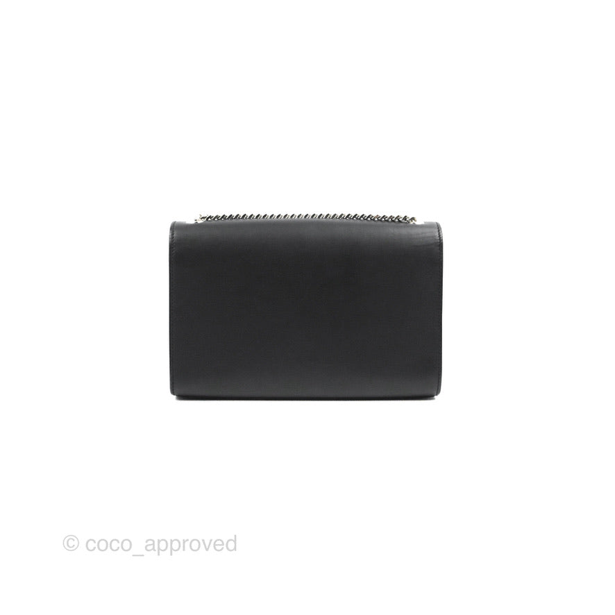 Saint Laurent Medium Kate Tassel Chain Bag Black Smooth Calfskin Silver Hardware