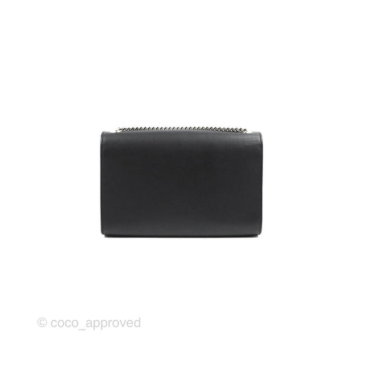 Saint Laurent Medium Kate Tassel Chain Bag Black Smooth Calfskin Silver Hardware