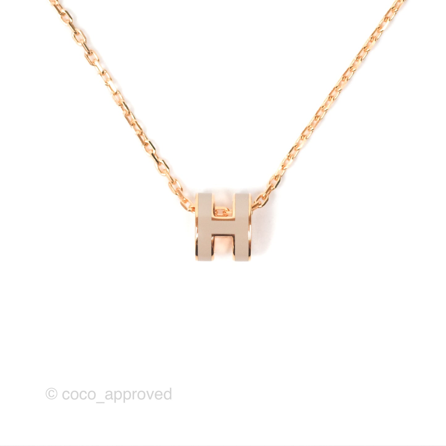 Hermès Mini Pop H Marron Glace Pendant Necklace Rose Gold Hardware