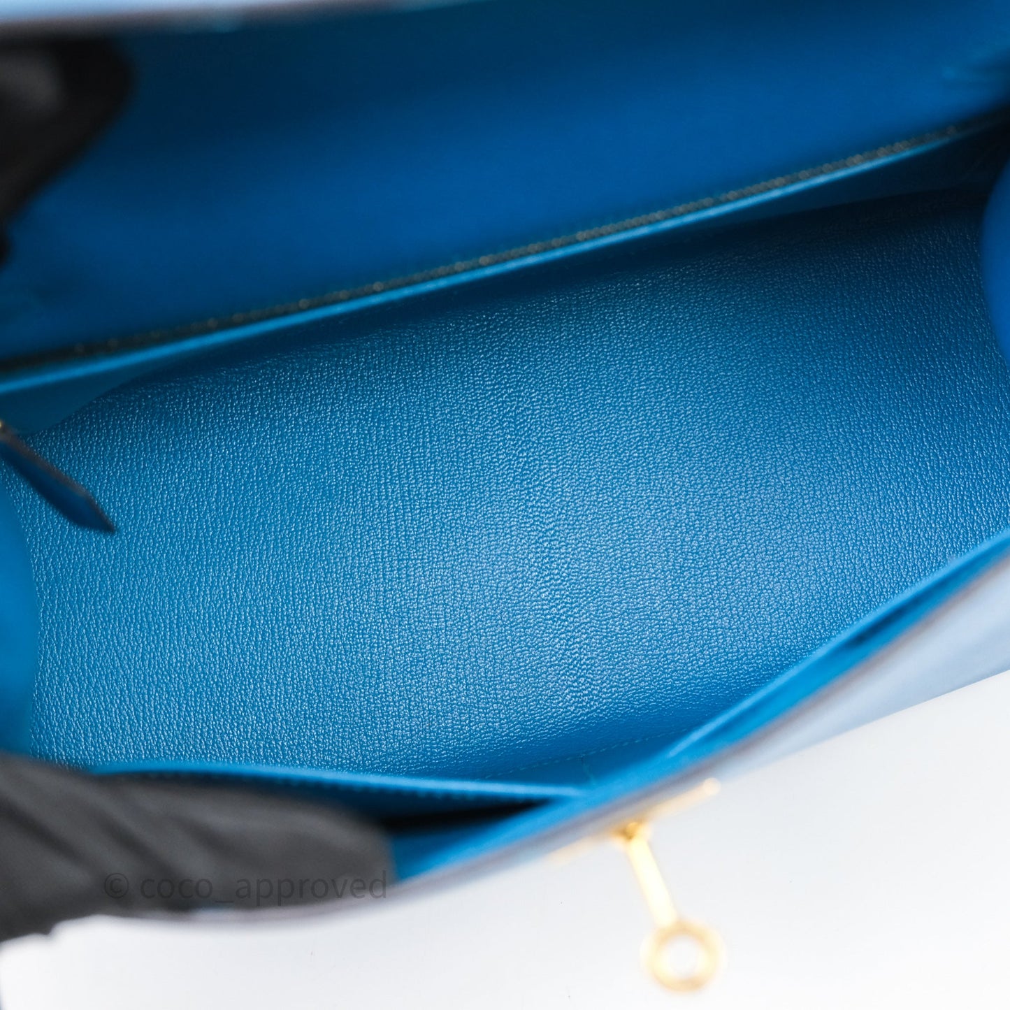 Hermès Kelly 28 Blue Epsom Gold Hardware